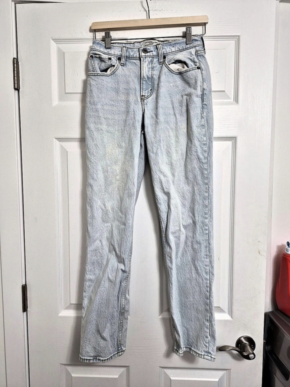 Abercrombie & Fitch Ultra High Rise 90s Straight Jean Blue